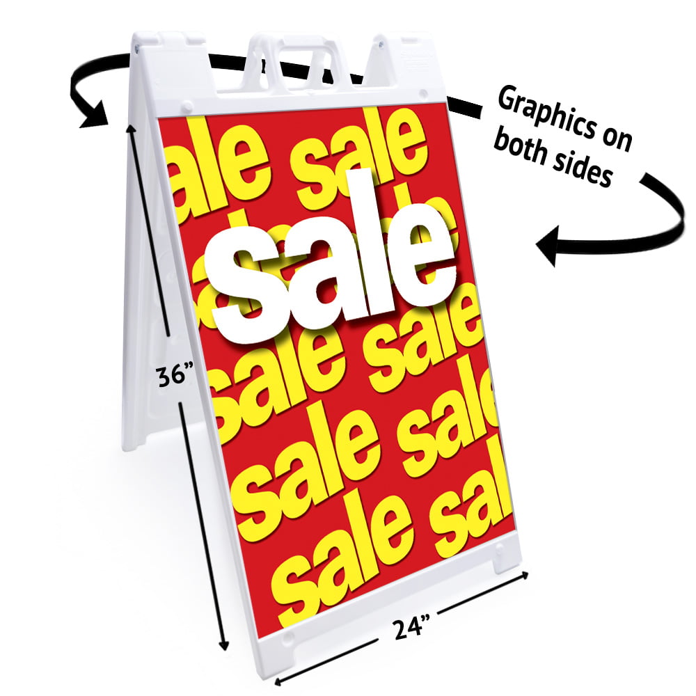 18 X 24 Print Size A-Frame Sidewalk Furniture Sale Sign with Graphics On Each Side 