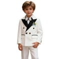thumbnail image 4 of RTKFRFLM Boys Toddler Kids 2-Piece Suit Set Blazer Pants Formal Attire Long Sleeve Notched Lapel Elegant Wedding Party Outfit 1-5Y, 4 of 4