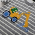 thumbnail image 6 of Hiijoy Infant Boys T Shirt Excavator Stripe Print Short Sleeve T-Shirt Kids Active Tee Shirt, 6 of 6