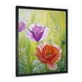 thumbnail image 2 of Designart 'Poppies In The Morning In Wild Green' Traditional Framed Art Print, 2 of 4