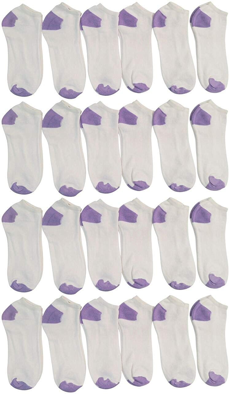 SOCKS'NBULK Womens 24 Pair Value Pack Cotton No Show Sport Athletic