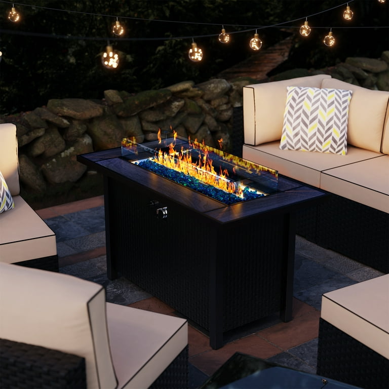 NALONE Large Rectangle Tabletop Fire Pit Outdoor Fireplace Table Top  Firepit Smokeless Fire Table Decor Home Patio Balcony Backyard