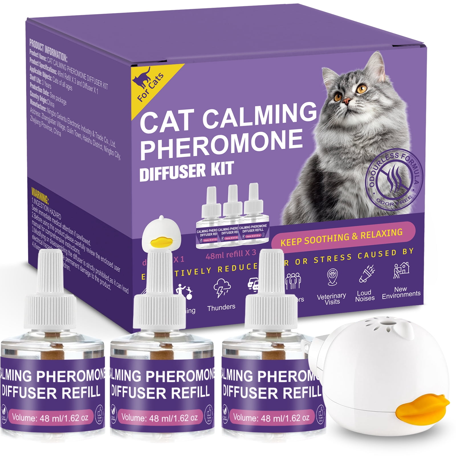 FELIWAY Classic Refill for Cat Diffuser, 3 Pack, Calming