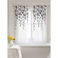 thumbnail image 3 of Gray Eucalyptus Leaves Curtains 54 Inch Length, Sheer Curtains for Bedroom Living Room Window Watercolor Floral Leaf Plants Rod Pocket Voile Drapes Kitchen Curtains Small Half Window 52"x54" 2 Panels, 3 of 6