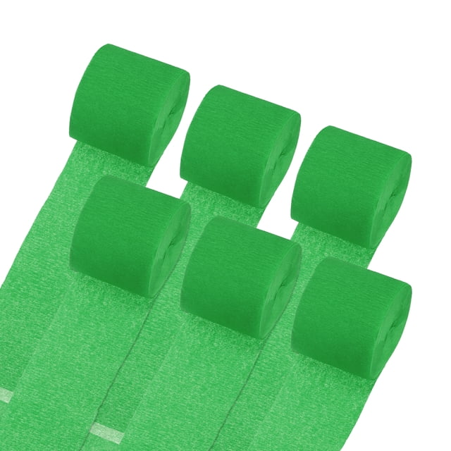 Uxcell Cintas de Papel Crepé 6 Rollos 196.8 pies para Decoración, Verde (1.4 in x 32.8 ft/Rollo)