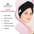 thumbnail image 5 of HALLEY Cotton Hair Towel Wrap – 3 Packs Super Absorbent, Anti Frizz Fast Drying Hair Towel for Curly Long Thick Hair – Hair Turbans for Wet Hair with Button – Hair Plopping Towel (Black), 5 of 8
