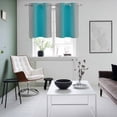 thumbnail image 4 of Turquoise Ombre Kitchen Curtains Small Short 39 Inch Length, Grey Modern Art Farmhouse Grommet Top Bedroom Living Room Curtains, Light Filtering Cafe Curtain Drapes 2 Panels Set 55''x39'', 4 of 9