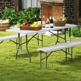 thumbnail image 4 of Gymax 6 ft Portable Folding Table w/HDPE Tabletop Safe Lock Mechanism Carrying Handle White, 4 of 10