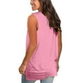 thumbnail image 3 of Fshinging Women Summer V Neck Tank Tops Solid Color Sleeveless Vest Shirt Loose Tunic Blouse Casual Cami Top, 3 of 4