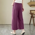 thumbnail image 4 of Pants for Women S with Pockets Pants with Stripe on The Side Dress Size 16 Women Linen Cover up Comfy plus Size Glitter Dress Corduroy plus Elastic Waist Pant 3 Strip Purple XL, 4 of 7