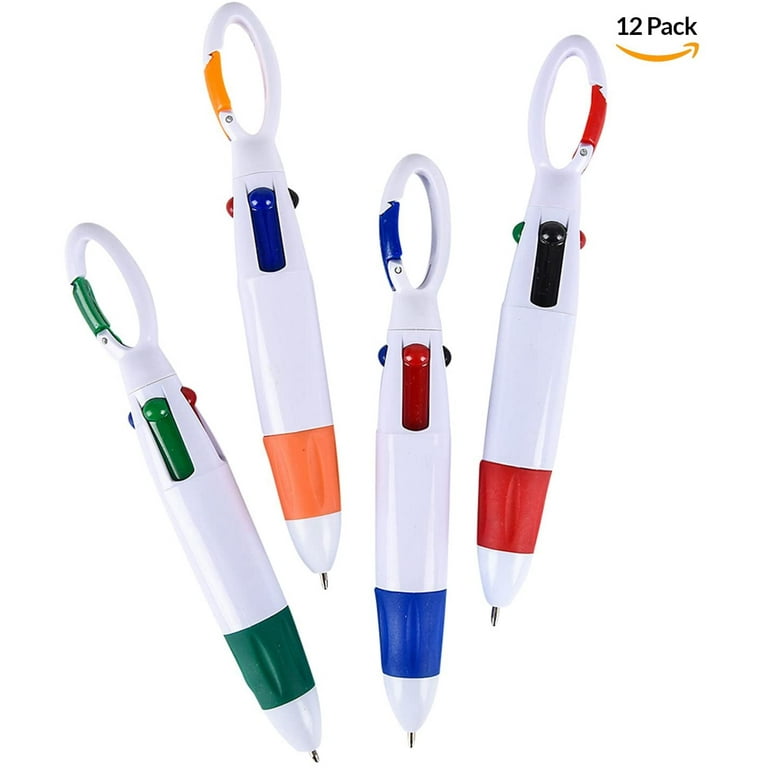 Pack of 10Bulk Mini 4-in-1 Multi-Colored Ink Ballpoint Pens with Keychain  for Adults, Kids, Nurses, School, Stocking Stuffers and Gifts and Party  Favors 