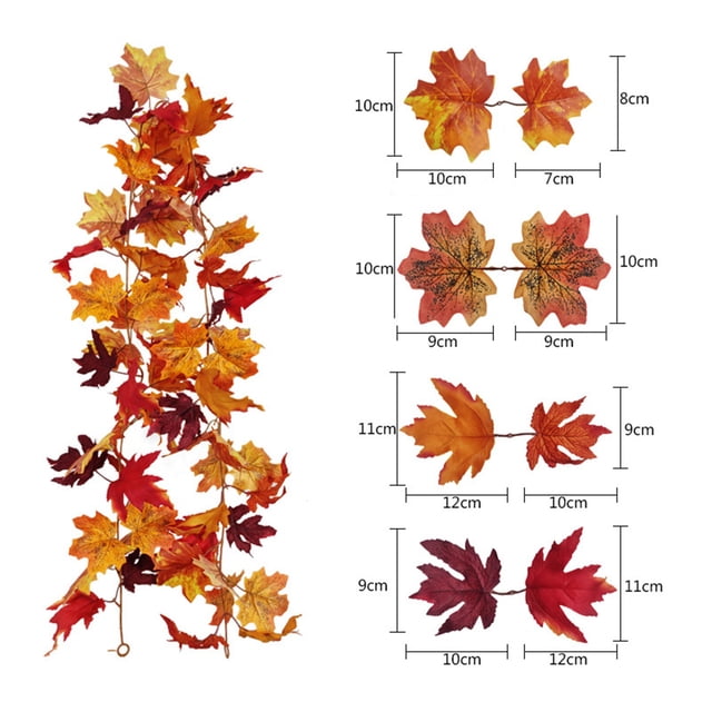 Autumn Maple Leaf Berry Pumpkin Garland Window Wicker Decoration Door Hang