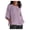 Purple, variant on iHengLiXing Tops for Women Plus Size Women's Summer Fashion Cropped Sleeves Round Neck Cotton Line Loose Shirt Blouse