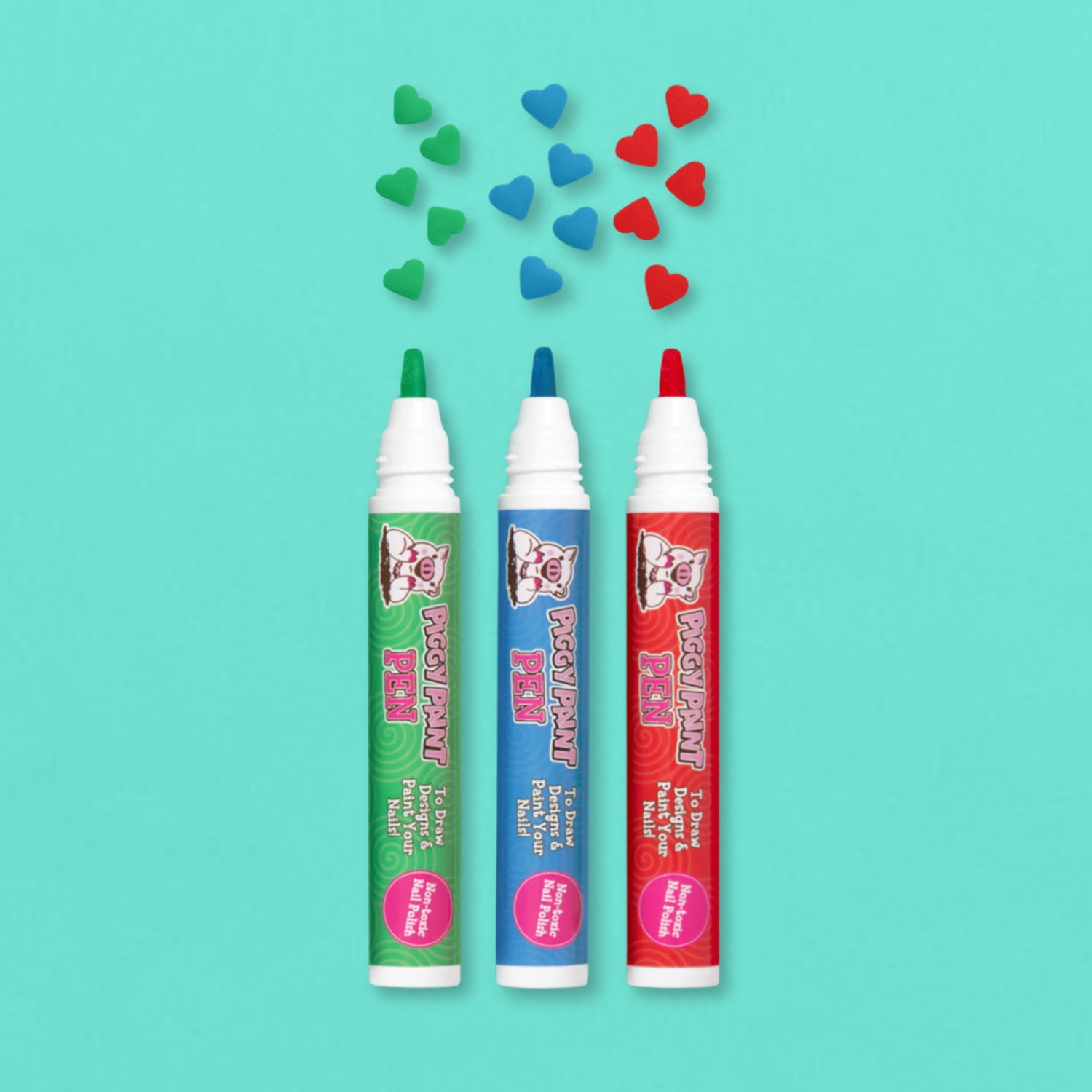 Piggy Paint Bright Bunch Bundle 3-Pack Nail Polish Pens Mess-free Non-toxic Kids