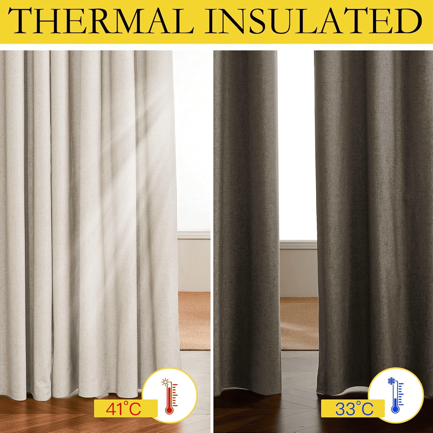NICETOWN Pleated Blackout Curtains for Living Room Privacy Thermal Insulated Room Darkeing Drapes, 52"x84", 2 Panels, Beige