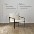 thumbnail image 3 of Nathan James Omel Lounge Reading Chair, Modern Living Room Accent Chair with Metal Frame and Boucle Upholstery, White/Black, 3 of 8