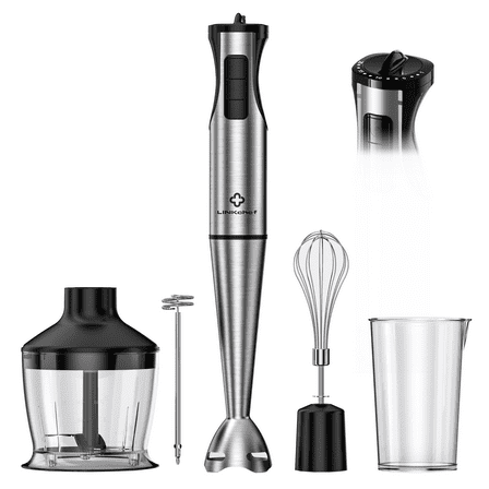 LINKChef 1000W 20-Speed Immersion Blender, 5-in-1 Hand Stick Blender with Variable Speed