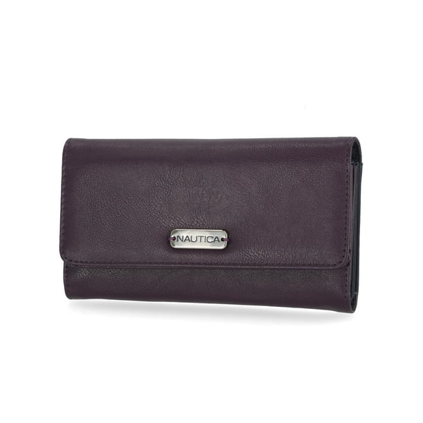 Gestor de dinero Wallet Nautica para mujer con bloqueo RFID, color morado