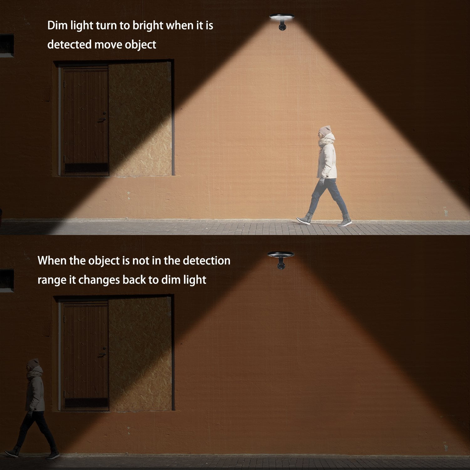 LED Solar Light Outdoor Motion Activated Security Floodlight – Self-Contained Solar Powered LED Light with Dusk-to-Dawn & Motion Sensor, Black Outdoor Solar Lighting