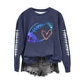 thumbnail image 3 of Craaazy Long Sleeve Shirts For Women Casual Solid Color Crewneck Sweatshirts Rugby Printed Shirt Pullover Sweatshirts Gifts For Women, 3 of 4