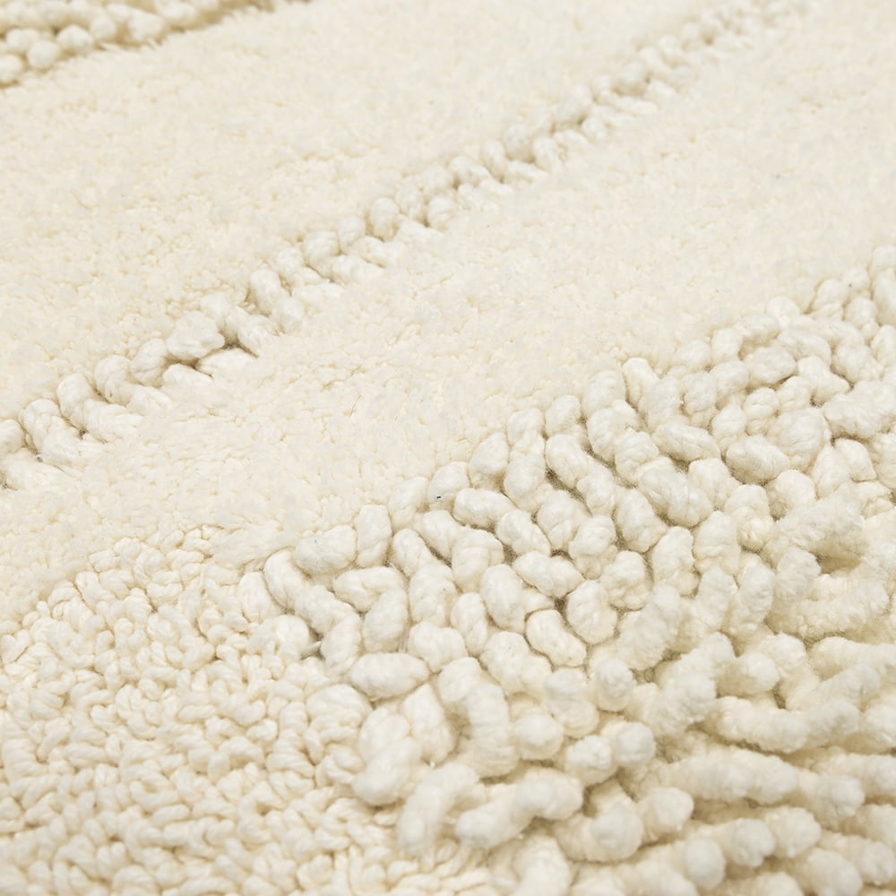 Mohawk Home Plush Cotton Fade/Stain Resistant Non-slip Machine Washable Bath Mat, Parchment, 2' 3" x 3' 9"