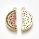 thumbnail image 2 of 1Pcs Brass Cubic Zirconia Pendants Watermelon Colorful Real 18K Gold Plated for Women DIY Necklace Bracelet Earring Jewelry Craft Making 17x7.5x2mm Hole: 1.2mm, 2 of 2