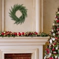 thumbnail image 6 of Green Pine Wreath, Natural Rattan Base, 14-Inch, Christmas Front Door Decoration, 6 of 6