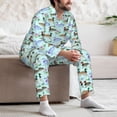 thumbnail image 7 of Lsque Mallard Duck Of Lotus Flowers Pattern Long Sleeve Pajama Set for Men - Soft 2-Piece Sleepwear and Loungewear Set with Pockets, Comfy Nightwear-XX-Large, 7 of 7