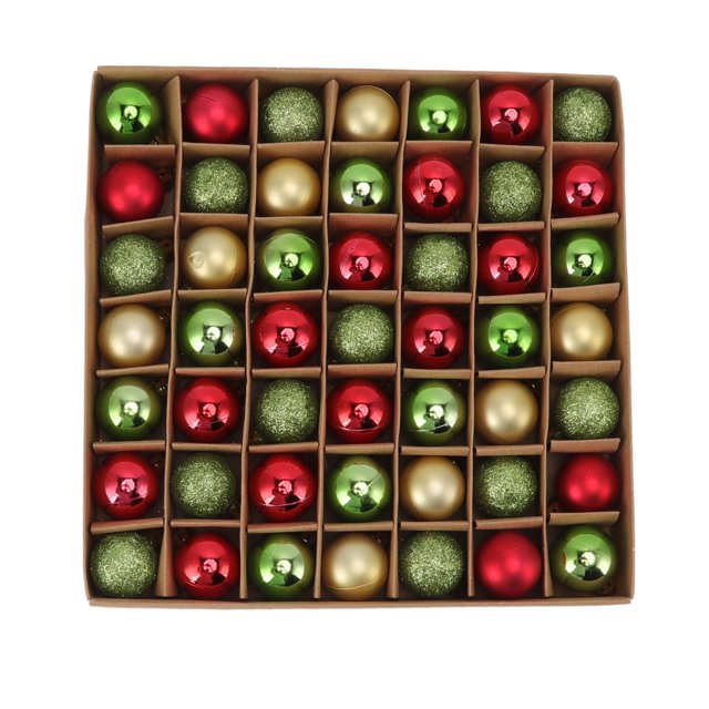 Juego de adornos de bolas para árbol de Navidad, 49 piezas de mini bolas de Navidad, adornos de bolas de Navidad coloridos, mini bolas de árbol de Navidad, estética elegante
