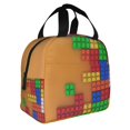thumbnail image 2 of Easygdp Colorful Building Blocks A Bolsa Térmica Premium - Tela Oxford Impermeable, Gran Capacidad, Bolsillo Frontal, Unisex para Trabajo, Escuela, Actividades al Aire Libre y Picnics, 2 of 8