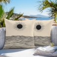 thumbnail image 4 of Outdoor Pillow Cover Abstract Wave Ocean Sun Set of 2 Waterproof Throw Pillowcases Black Beige Decorative Patio Furniture Pillows for Couch Garden Indoor & Outdoor Use, 4 of 9