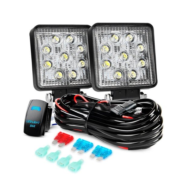 Nilight LED Light Bar 2PCS 27W Spot Led Off Road Lights 12V 5Pin Rocker