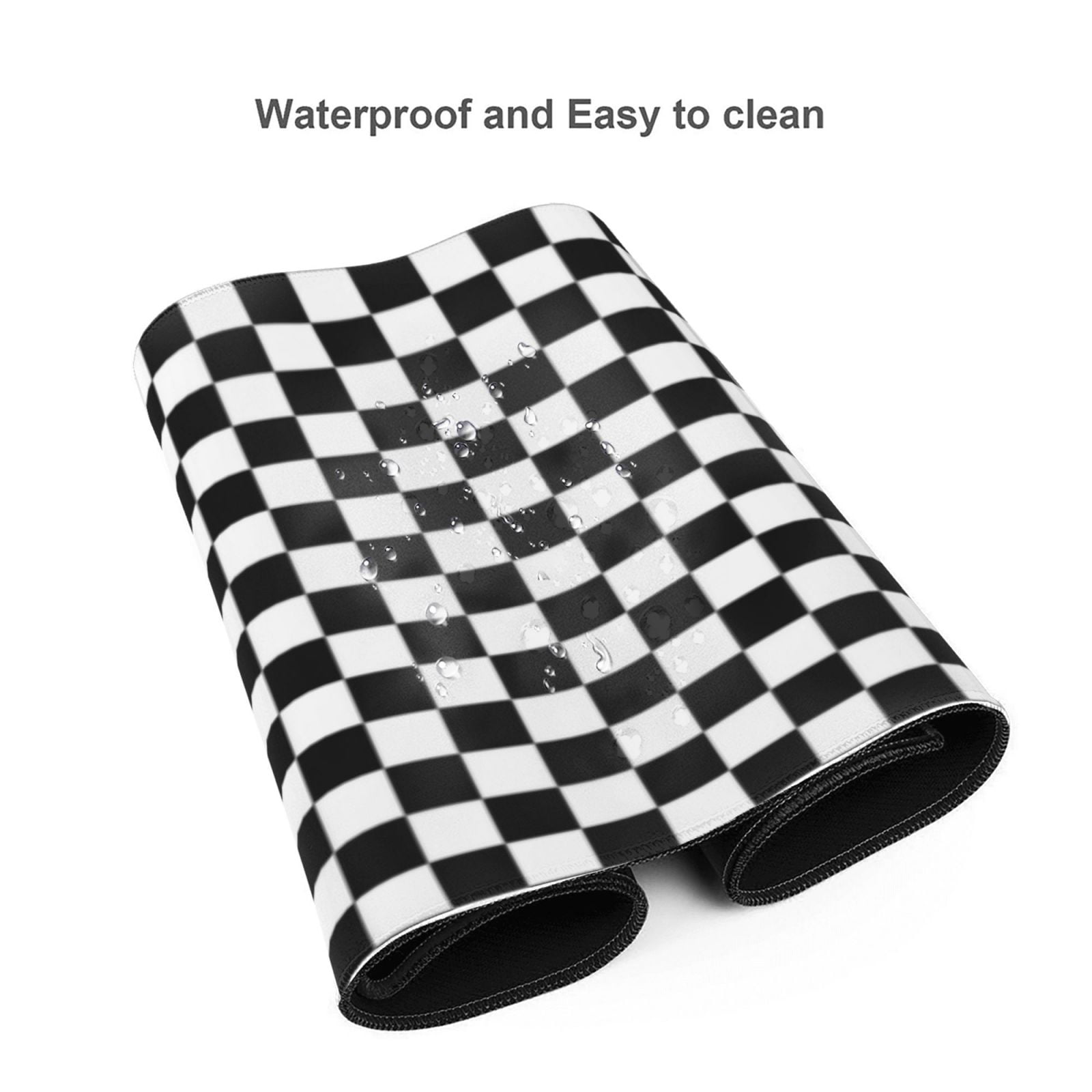 Large Gaming Mouse Mat Black White Checkered Pattren Long Extended Mousepad Desk Mat Non-Slip Rubber Micepads (31.5 X 11.8 Inches)\r\n