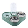 thumbnail image 1 of 3 in 1 Stainless Steel Pet Dog Feeder Bowl With Dog Water Bottle Cat Automatic Drinking Cat Food Bowl Pet Feeder ShopWise Round, 1 of 14