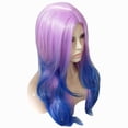thumbnail image 4 of Perruque de Mode pour Femmes Cheveux Synthétiques Bleus Perruques Longues Vague Perruque Bouclée, 4 of 4