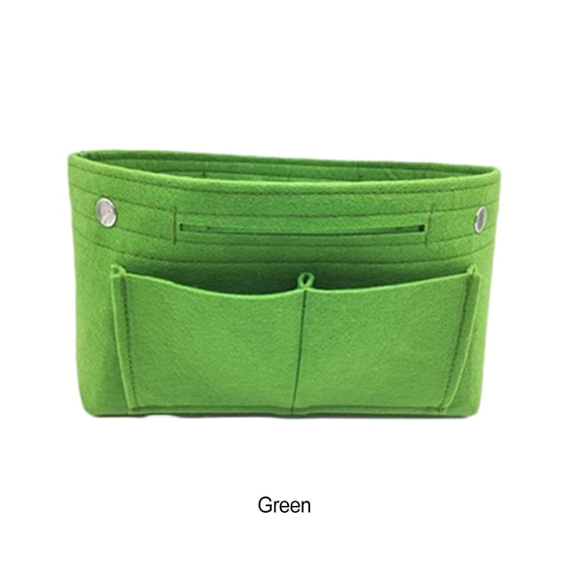 Ruiboury Travel-friendly Makeup Organizer Bag For On Go Beauty Made With Felt Green