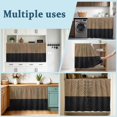 thumbnail image 6 of Black Brown Abstract Cabinet Dishwasher Hidden Curtains, Privacy Closet Door Curtain, Geometric Circular Water Ripples Adhesive Dust Proof Under Sink Skirt for Bathroom Kitchen 35"x35", 6 of 8