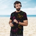 thumbnail image 4 of Wukai Butterfly Print Men's Short-Sleeved Mesh T-Shirt,Quick-Dry Short Sleeve Workout T-Shirt-5X-Large, 4 of 8