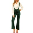 thumbnail image 2 of INSPIRE CHIC Women's High Waist Button Pants Polka Dots Overalls Jumpsuits XL Green, 2 of 6