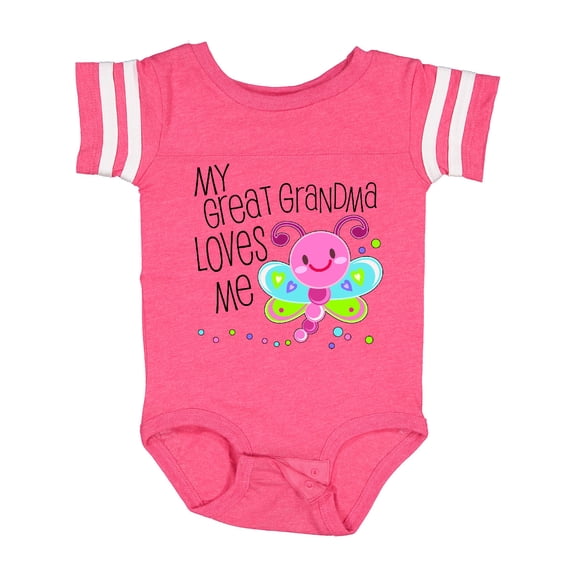 Inktastic My Great Grandma Loves Me Cute Dragonfly Boys or Girls Baby Bodysuit