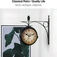 thumbnail image 5 of DESIGNICE Two-Sided Station Clock Double-Sided Wall Clock Retro Grandfather Clock Vintage Antique-Look Bracket Hanging Decorative Clock For Garden Indoors,Clock 12.12 * 7.5 Cm, 5 of 7