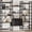 Black, variant on 70"W x 70"H 5 Tiers Etagere Bookcase with Storage Cabinet, 3-Column Bookshelf with 14 Open Shelves for Living Room Bedroom Home Office Brown