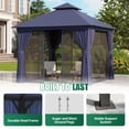 thumbnail image 2 of Clouddwell 10'x 10' Patio Gazebo Double Roof Protection All-Weather Outdoor Shelter Features Insect Screens & Privacy Curtains Ideal for Backyard, Lawn, (Blue), 2 of 8