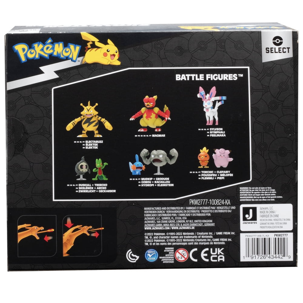 Pokemon Select Evolution Pack Collectible Charmander Action Figure, Plastic Multicolor, (3Pack)