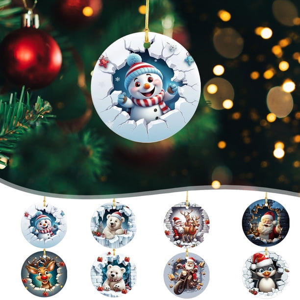 Adorno navideño acrílico - Regalo colgante innovador 2024 • Material de PVC • Año y diseño de máscara • Recuerdo coleccionable