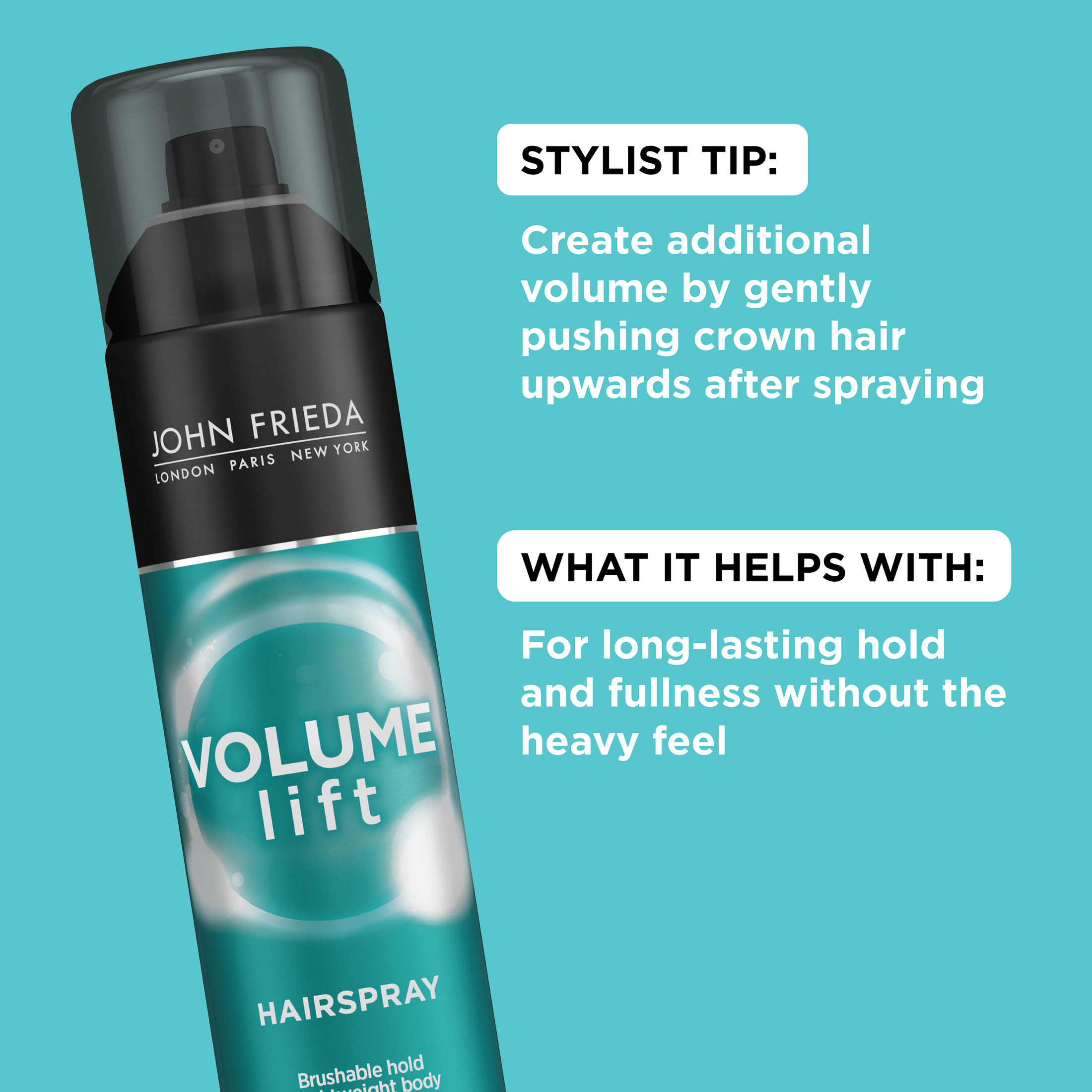 John Frieda Volume Lift Volumizing Hairspray for Fine or Flat Hair, 10 fl oz - image 2 of 4