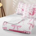 thumbnail image 4 of meiyoeat Dreamy Princess Style Bow Twin Quilt Set For Kids,Ribbon Bowtie Alphabet Print J Twin Coverlet Set For Girls,2pcs, 4 of 7