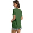 thumbnail image 6 of Women's V Neck Short Sleeve Slim Fitted T-Shirt Stretchy Bodycon Basic Top Casual Active Tee, 6 of 7