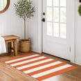 thumbnail image 6 of iOhouze Outdoor Rugs Orange and White Striped Porch Rug 2.3 x3.6 ft Outdoor Doormats Front Door Rug for Front Door Kitchen Hallway Bedroom Laundry Room, 6 of 8