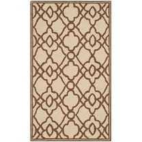 SAFAVIEH Four Seasons Hannan Geometric Area Rug, Ivory/Dark Brown, 2'3" x 3'9"